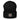 Black beanie with an embroidered logo on a white background