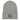 Gray beanie with a logo on a white background