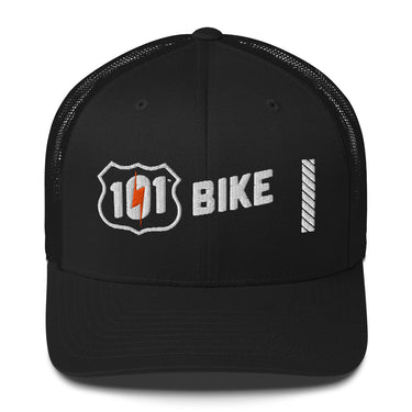 Black cap with '101 Bike' logo on a white background