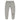 Gray sweatpants with a logo on the left leg against a white background