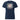 Navy blue t-shirt with a logo on the back on a white background