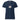 Navy blue t-shirt with a logo on the chest against a white background