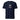 Navy blue t-shirt with a graphic design on the chest against a white background
